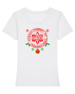Sărbători fericite Tricou mânecă scurtă guler larg fitted Damă Expresser