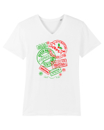 Ștampilat de Moș Crăciun Tricou mânecă scurtă guler V Bărbat Presenter