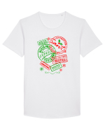 Ștampilat de Moș Crăciun Tricou mânecă scurtă guler larg Bărbat Skater
