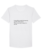 living well for... Tricou mânecă scurtă guler larg Bărbat Skater