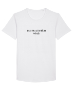 use my attention wisely Tricou mânecă scurtă guler larg Bărbat Skater