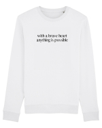 with a brave heart ... Bluză mânecă lungă Unisex Rise