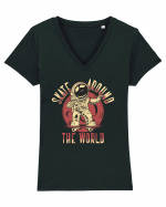 Skate Around The World Tricou mânecă scurtă guler V Damă Evoker