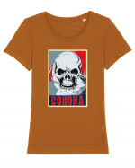 Corona Skull Tricou mânecă scurtă guler larg fitted Damă Expresser