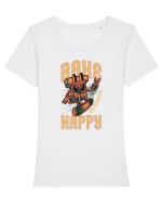Bake Someone Happy Tricou mânecă scurtă guler larg fitted Damă Expresser