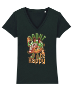 Donut Worry Be Happy Tricou mânecă scurtă guler V Damă Evoker