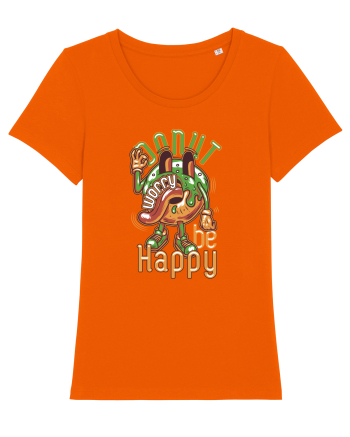 Donut Worry Be Happy Bright Orange