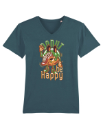 Donut Worry Be Happy Tricou mânecă scurtă guler V Bărbat Presenter