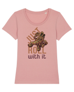 Just Roll With It Tricou mânecă scurtă guler larg fitted Damă Expresser