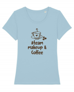 Team makeup and coffee Tricou mânecă scurtă guler larg fitted Damă Expresser