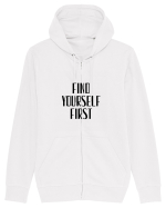 FIND YOURSELF FIRST Hanorac cu fermoar Unisex Connector