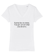karma has no menu... Tricou mânecă scurtă guler V Damă Evoker