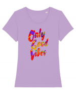 Only good Vibes Tricou mânecă scurtă guler larg fitted Damă Expresser