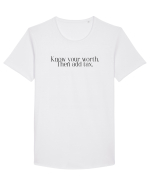 know your worth then add tax Tricou mânecă scurtă guler larg Bărbat Skater