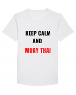 keep kalm and muay thai Tricou mânecă scurtă guler larg Bărbat Skater