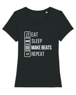 Make Beats Tricou mânecă scurtă guler larg fitted Damă Expresser