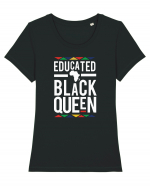 Educated Black Queen Tricou mânecă scurtă guler larg fitted Damă Expresser