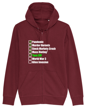 30 Year Old Funny Birthday Checklist Burgundy