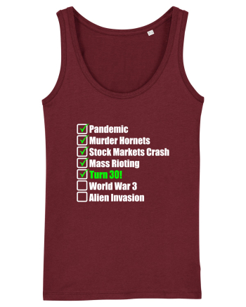 30 Year Old Funny Birthday Checklist Burgundy