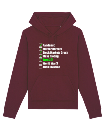 30 Year Old Funny Birthday Checklist Burgundy