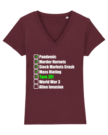 30 Year Old Funny Birthday Checklist Burgundy