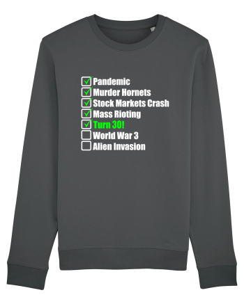 30 Year Old Funny Birthday Checklist Anthracite