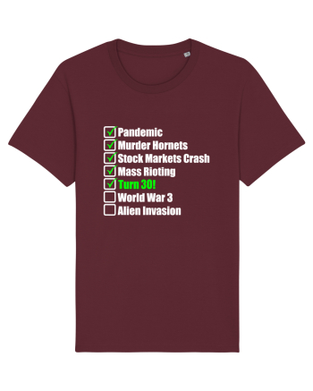 30 Year Old Funny Birthday Checklist Burgundy