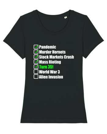 35 Year Old Funny Birthday Checklist Black