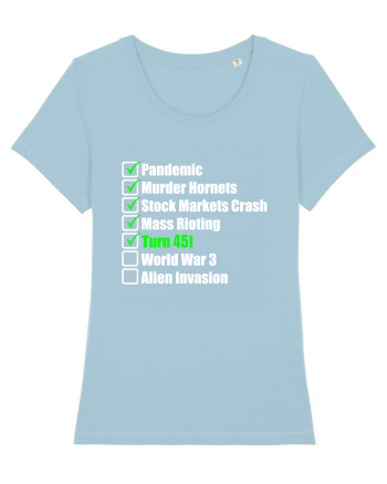 45 Year Old Funny Birthday Checklist Sky Blue