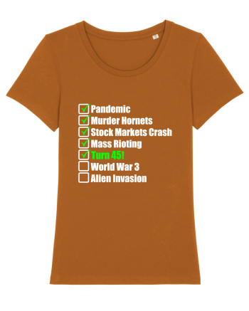 45 Year Old Funny Birthday Checklist Roasted Orange
