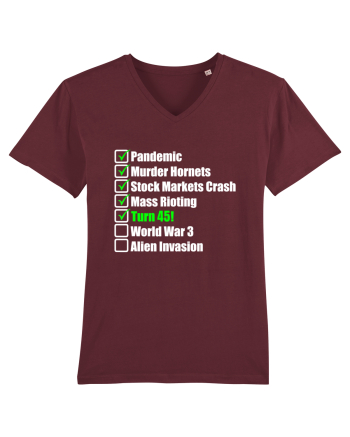 45 Year Old Funny Birthday Checklist Burgundy