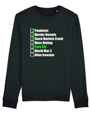 55 Year Old Funny Birthday Checklist Black