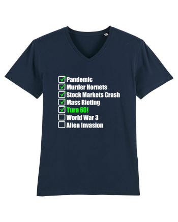 60 Year Old Funny Birthday Checklist French Navy