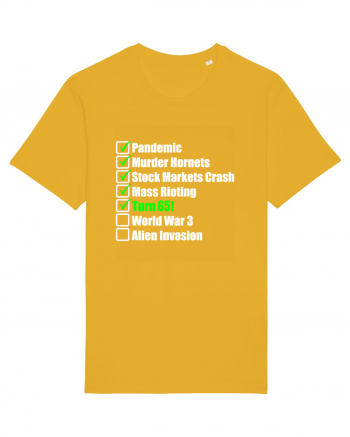 65 Year Old Funny Birthday Checklist Spectra Yellow