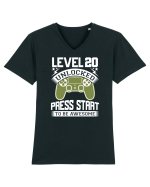Level 20 Unlocked Press Start To Be Awesome Tricou mânecă scurtă guler V Bărbat Presenter