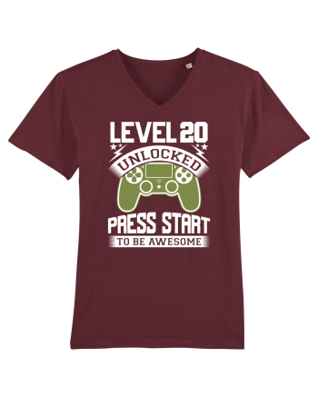 Level 20 Unlocked Press Start To Be Awesome Burgundy