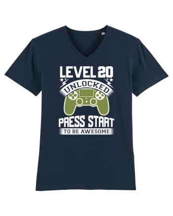Level 20 Unlocked Press Start To Be Awesome French Navy