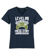 Level 25 Unlocked Press Start To Be Awesome Tricou mânecă scurtă guler V Bărbat Presenter