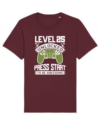 Level 25 Unlocked Press Start To Be Awesome Burgundy