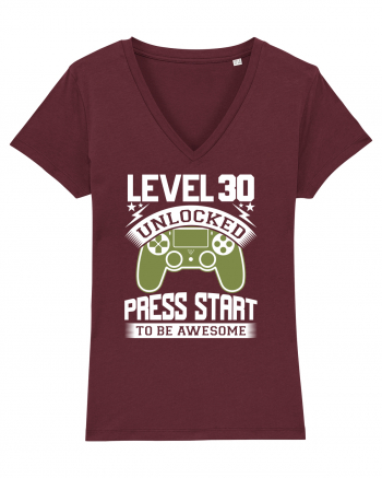 Level 30 Unlocked Press Start To Be Awesome Burgundy