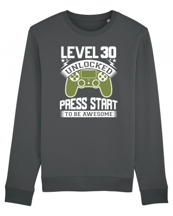 Level 30 Unlocked Press Start To Be Awesome Anthracite