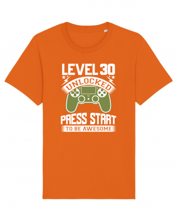 Level 30 Unlocked Press Start To Be Awesome Bright Orange