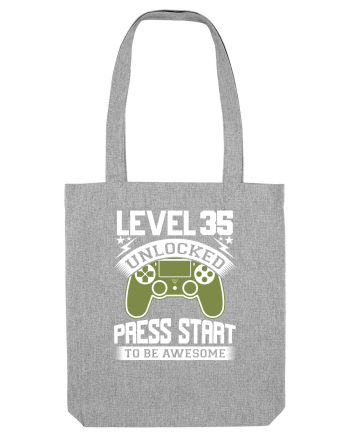 Level 35 Unlocked Press Start To Be Awesome Heather Grey