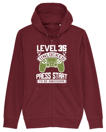 Level 35 Unlocked Press Start To Be Awesome Burgundy