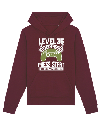 Level 35 Unlocked Press Start To Be Awesome Burgundy