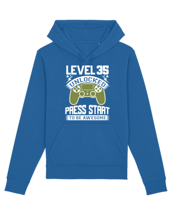 Level 35 Unlocked Press Start To Be Awesome Royal Blue