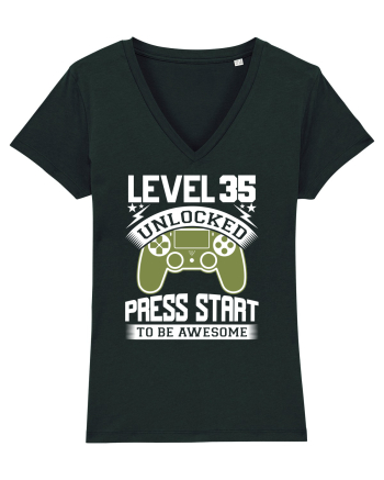 Level 35 Unlocked Press Start To Be Awesome Black