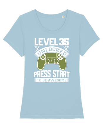 Level 35 Unlocked Press Start To Be Awesome Sky Blue