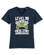 Level 35 Unlocked Press Start To Be Awesome Tricou mânecă scurtă guler V Bărbat Presenter