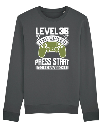 Level 35 Unlocked Press Start To Be Awesome Anthracite